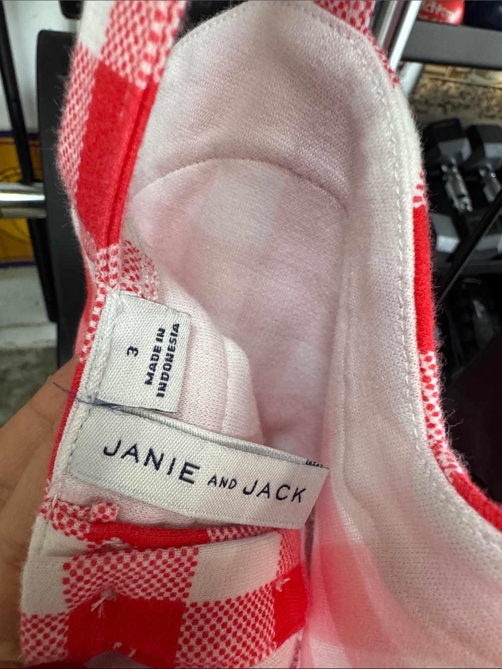 Janie & Jack Red and White Gingham Sundress - Picture 3 of 3